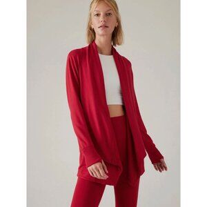 Athleta NWT Pranayama Restore Wrap Cardigan Clover Berry Red XS